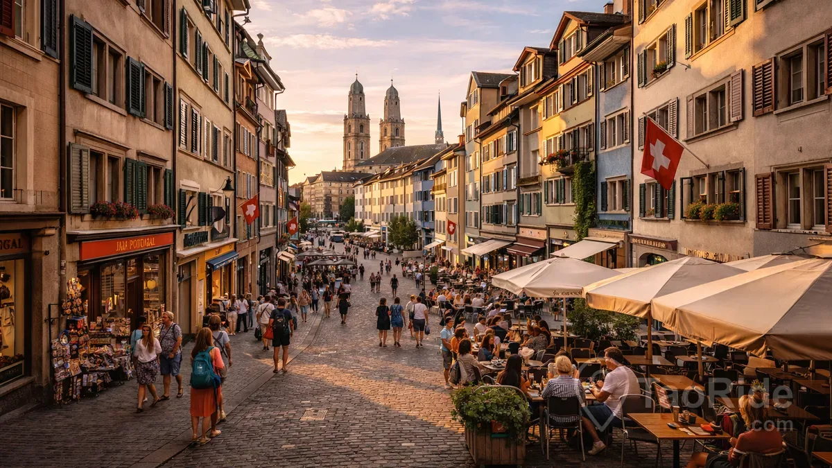 Charming street in Zurich's Old Town