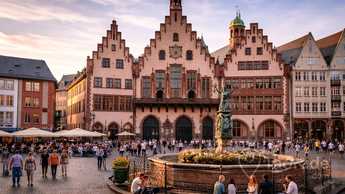 The Römer, Frankfurt's historic city hall, in the afternoon light