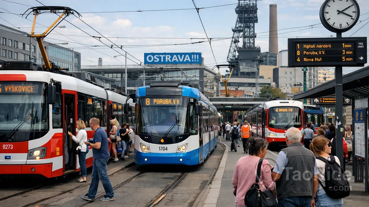 Tram station in Ostrava