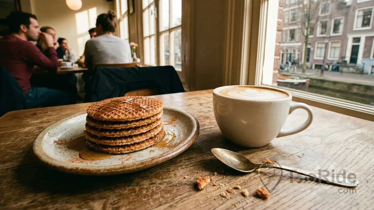 Delicious Dutch stroopwafels served with coffee