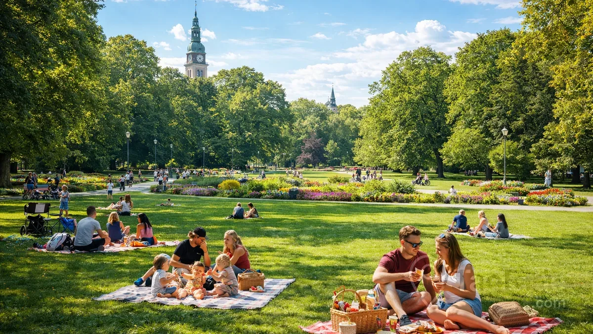 Komenského sady park in Ostrava