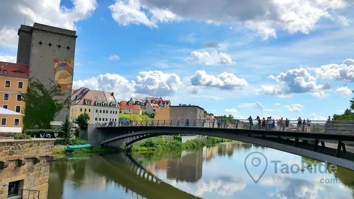 Görlitz Old Town Bridge across the Neisse River to Zgorzelec Poland