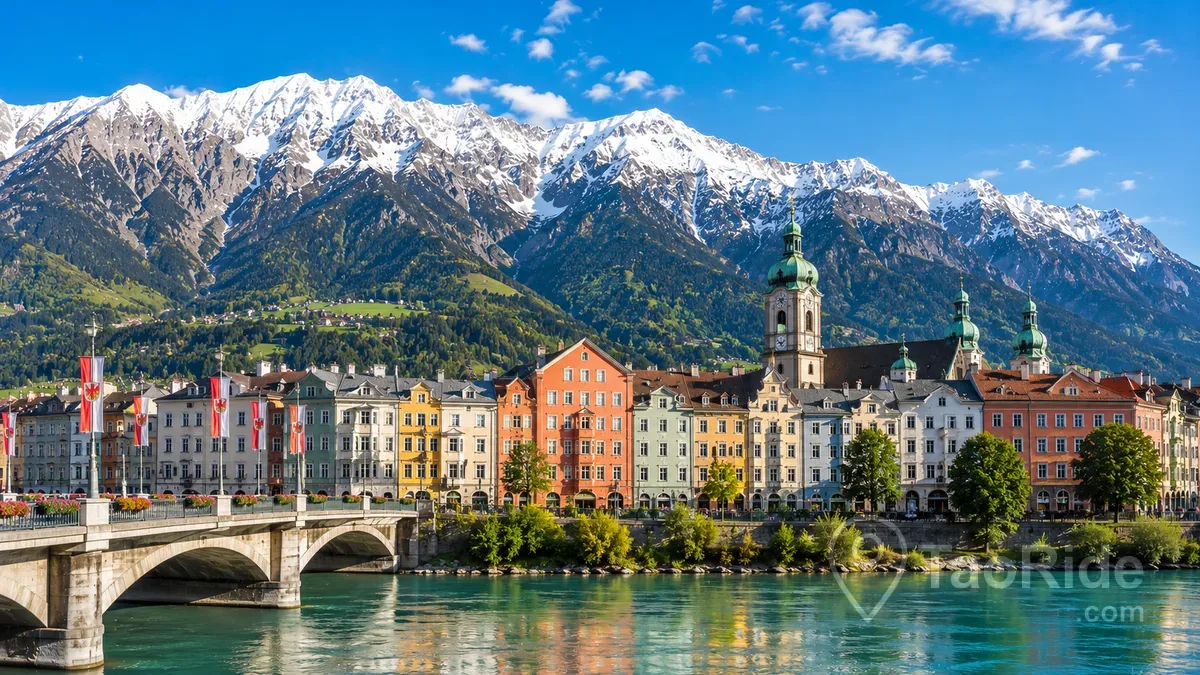 Innsbruck Austria alpine mountains panoramic scenic city view
