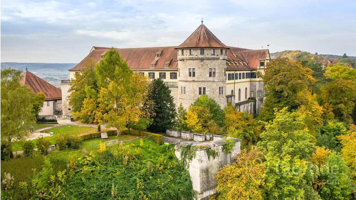 Hohentübingen Castle overlooking the historic Old Town of Tübingen