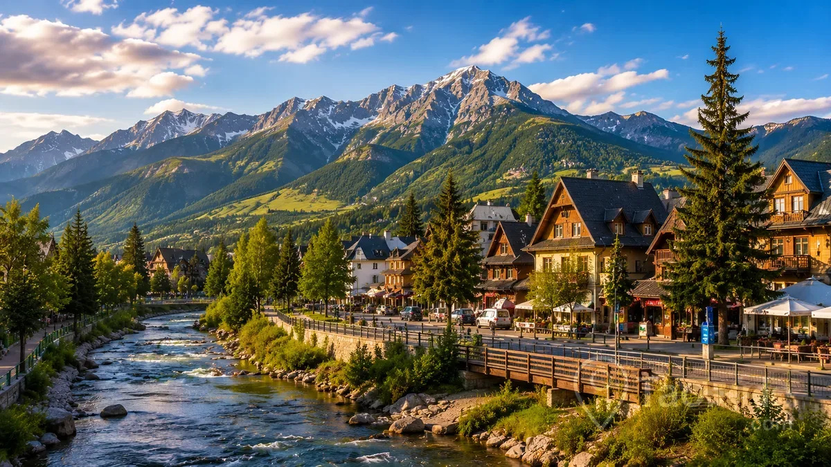 Zakopane Poland mountain village Tatra Mountains panoramic scenic view