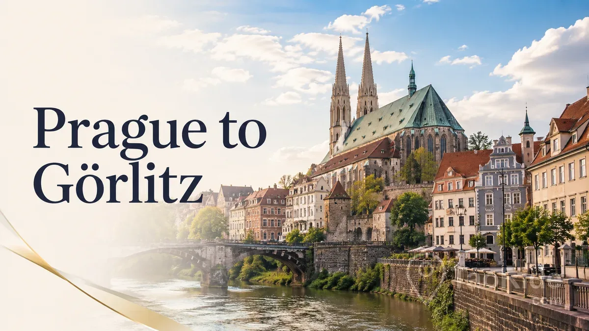 Prague to Görlitz private transfer with historic old town and Neisse River