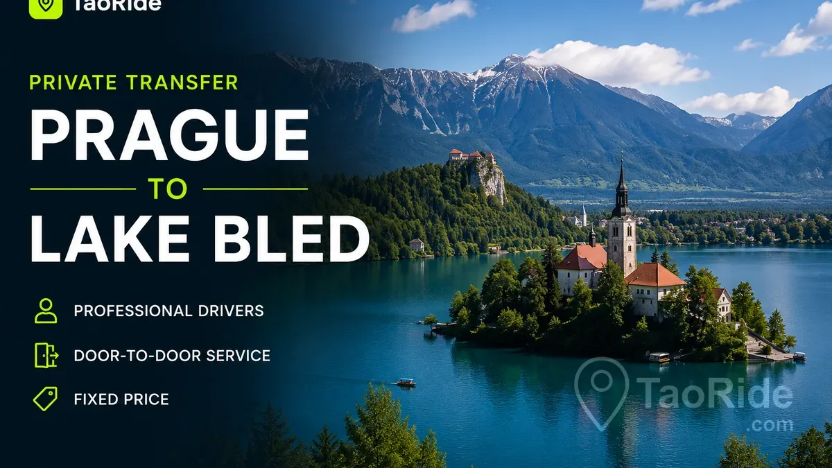 Private transfer from Prague to Lake Bled Slovenia with scenic alpine lake and mountain views