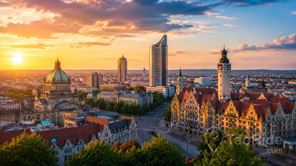 Leipzig Germany city skyline historic architecture panoramic view