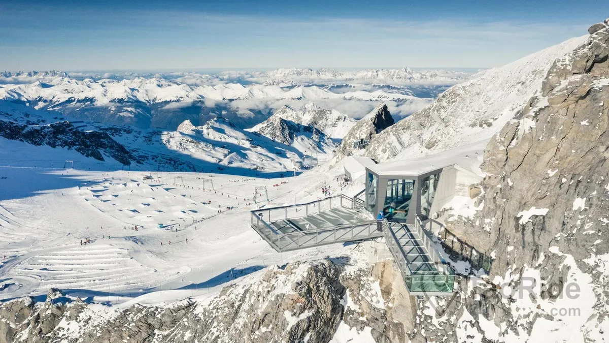Kitzsteinhorn Glacier above Kaprun with panoramic views of the Austrian Alps