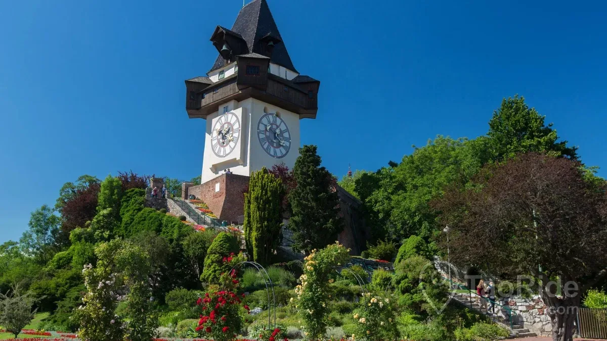 Murinsel floating island on the Mur River in Graz Austria