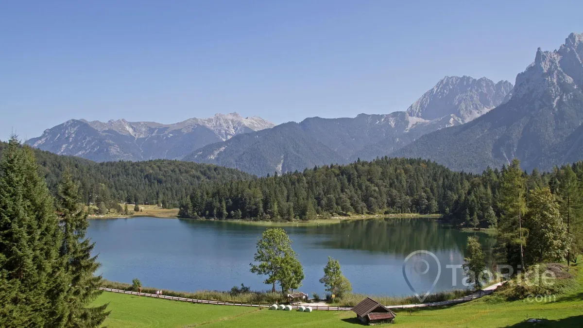 Lautersee mountain lake near Mittenwald Bavaria