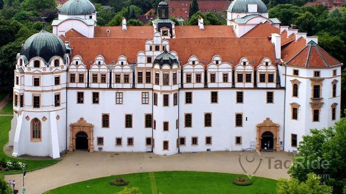Celle Castle surrounded by gardens in Lower Saxony, Germany
